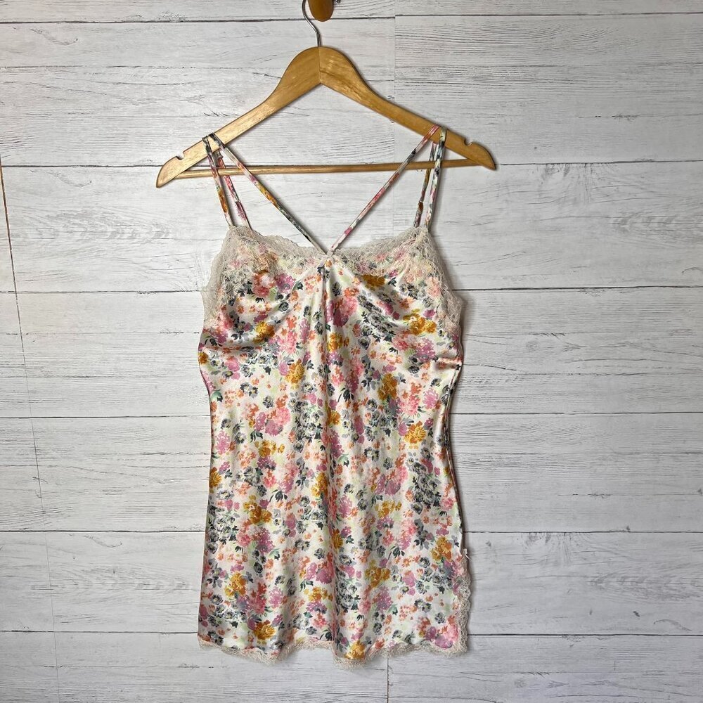 Victorias Secret Dress Womens Size S/P Floral Lace Slip Night Gown Silky